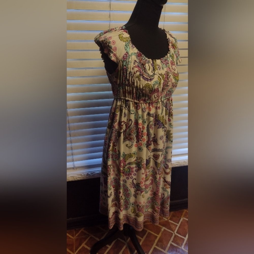 Roz & Ali summer dress Sz S pullover pastel print
